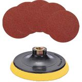 Asitan Spiral Avuç Içi Taşlama Makinesi Cırt Zımpara Matkap Seti 115 mm 16 Parça - Çok Renkli