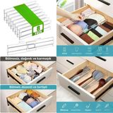 Asitan Şura Mutfak Akrilik Ayarlanabilir Çekmece Düzenleyici Organizer, 8 Parça Set, 30 x 50 Cm, Şeffa - Çok Renkli