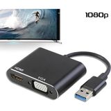 Asitan USB 3.0 To HDMI VGA 1080P Monitör Genişletici Çevirici Dönüştürücü Adaptör - Çok Renkli