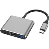 Asitan USB 3.1 Type-C To HDMI USB 3.0 Yüksek Hızlı 4K 2k Ultra Hd Çevirici Dönüştürücü Adaptör K - Çok Renkli