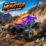 Asitan Uzaktan Kumandalı Full Fonksiyon Şarjlı Monster Canavar Araba, Off-Road Büyük Tekerlekli Rc Ara - Çok Renkli