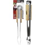 Asitan Via Gardenia Barbekü Maşası Ahşap Sap Paslanmaz Çelik 40,5cm - Çok Renkli