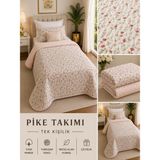 Asitan Yatak Örtüsü Tek Kişilik Pike & Battaniye & Ince Yorgan + 1 Adet Yastık Kılıfı - Çok Renkli - 1 x 32 x 27 cm