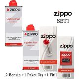 Asitan Zippo Benzin+1 Paket Taş+ Fitil Seti - Çok Renkli