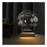 Aşk Bahçesi 3d Led Gece Lambası Seni Çok Seviyorum Yazılı Lamba (Sarı)