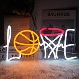 Aşk basketbolu Neon tabelası kısılabilir basketbol Hoop Neon ışıkları yatak odası spor LED Neon ışıklı tabelalar adam mağara oyun odası doğum günü partisi dekor hediyeler erkek çocuklar için USB