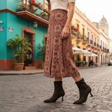 Aska Shoes Aska Fermuarlı Çorap Kadın Topuklu Bot - Kahverengi