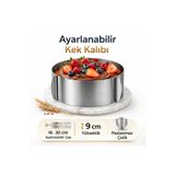 Aşkana 16-30 cm Arası Ayarlanabilir Kek Kalıbı,Paslanmaz Çelik Pasta Çemberi,Profesyonel Pasta Kalıbı