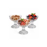 Aşkana 3’Lü Cam Dondurma Kasesi,250 Ml Ayaklı Dondurmalık Çerezlik,Şekerlik,10 Cm,Kristal Sunum Kasesi