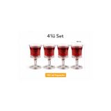 Aşkana 4’Lü Cam Kadeh Seti 150 Ml,Kahve Yanı Su Bardağı, Şerbet Bardağı,Şık Vintage Kristal Bardak Seti