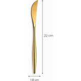 Aşkana 6’lı Altın Rengi Modern Paslanmaz Çelik Yemek Bıçağı,şık Tasarım Kahvaltılık Gold Sürme Bıçağı Seti