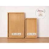 Aşkana Bambu Ikili Tepsi Seti, Servis & Sunum Tepsisi | 20×30 cm – 35×25 Cm, Doğal Bambu Rengi(Açık Ton) - Ahşap
