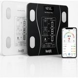 Aşkana Bluetooth Akıllı Baskül Vücut Analiz Tartısı 180 kg Dijital Yağ Kas Su Bmı Ölçer Akıllı Telefon Uyumlu Cam Tartı - Siyah