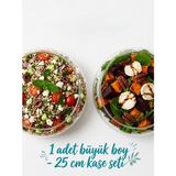 Aşkana Büyük Boy Cam Salata Kase,19 cm Şeffaf Sunum Kasesi, Modern Sunum Kase - 0 - 3 L