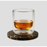 Aşkana Çift Cidarlı Borosilikat Cam Bardak,ısı Yalıtımlı Double Wall Kahve Bardağı,soğuk Içecek Latte Espresso Viski Sunum Bardağı 9 CM,280 ml - Şeffaf