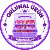 Aşkana Çocuk Takı ve Toka Organizeri Otomatik Açılır Katlı Düzenleyici Kutu 27X15X15 cm Pembe Taşınabilir Çok Bölmeli Saklama Çantası - Açık Mor