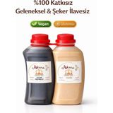 Aşkana Doğal Üzüm Pekmezi & Tahin Seti - %100 Katkısız Geleneksel İkili Şekersiz Saf Lezzet Paketi - 880 gr
