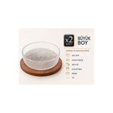 Aşkana En Büyük Boy 2’li Cam Kase Seti,25 cm,Şeffaf Servis,Salata,Meyve,Kuruyemiş,Meze,Sunum Kasesi
