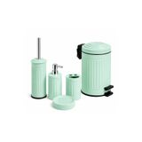 Aşkana En Çok Tercih Edilen Model, 5 Parça Retro Metal Banyo Seti, 5 Lt Büyük Boy Çöp Kovası,Tuvalet Fırçası,Sıvı Sabunluk,Diş Fırçalık,Katı Sabunluk Takımı