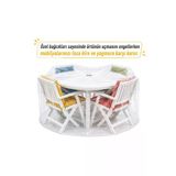 Aşkana En Çok Tercih Edilen Şeffaf Bahçe Mobilyası Koruma Örtüsü,Su Geçirmez,PVC Balkon,Teras,Masa Takımı Koruyucu Kılıf,200x100 cm-Yuvarlak