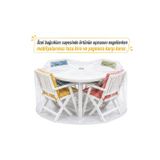 Aşkana En Çok Tercih Edilen Şeffaf Bahçe Mobilyası Koruma Örtüsü,Su Geçirmez,PVC Balkon,Teras,Masa Takımı Koruyucu Kılıf,200x100 cm-Yuvarlak
