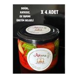 Aşkana Közlenmiş Kapya Biber 300G X 4 Adet - Ev Yapımı Katkısız Köz Biber Konservesi Ekonomik Paket
