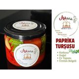 Aşkana Közlenmiş Kapya Biber 300gx2 Adet-Ev Yapımı Katkısız Hakiki Köz Ateşi Paprika Biber Konservesi - 600 gr