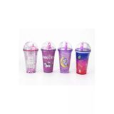 Aşkana Unicorn Temalı Pipetli Bardak 450 Ml Pembe Renkli Çocuk Matara Şeffaf Kapaklı Bpa İçermez 4 Farklı Model