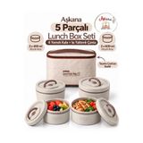 Aşkana yuvanıza aşkla... Paslanmaz Çelik Taşınabilir Lunch Box Vakumlu Yemek Kabı Seti, Çatal-Kaşık Bölmeli Isı Yalıtımlı Taşıma Çantalı Sefertası Seti