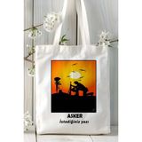 Asker Baskılı Bez Omuz Çantası Kişiye Özel Model 10