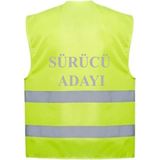 Asker Vadisi Sürücü Adayı Yazılı Sarı Renk Reflektörlü Ikaz Yeleği x 3 Adet - Yeşil - Beyaz
