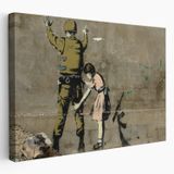 Askeri Arayan Küçük Kız Eseri, Banksy Dekoratif Kanvas Tablo, Duvar Dekoru 5013