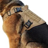 Askeri Sınıf Taktik Köpek Koşum, Büyük Köpekler için Taktik Köpek Koşum, Çekme Yok Ayarlanabilir Köpek Koşum Takımı, Göğüs Köpek Yelek Koşum Takımı (Kahverengi, Büyük)