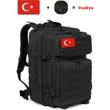 Askeri Taktik Sırt Çantası - Dağcı Kamp Çantası 1130 - Siyah - Bordo