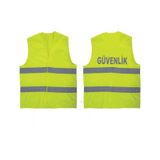 AskerVadisi Güvenlik Yazılı Sarı Renkektörlü İkaz Yeleği x 3 Adet sari