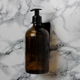 Askı Aparatlı 1 Adet 500ml Amber Kahverengi Cam Sıvı Sabunluk, Ca Kahverengi