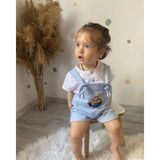 Askı Boyu Ayarlanabilen Aksesuarlı Salopet Kız-Erkek-Unisex Çocuk Tulum (Tek Tulum) - Bebe Mavisi - 2 - 3 Yaş