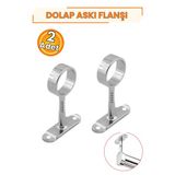 Askı Flanşı Krom Oval 26 Mm Dolap Elbise Askı Borusu Tutucu Aparatı 2’Li Set – Metal Gardırop Askılık Bağlantı Flanşı, 7,5 Cm, Montaj Vidaları Dahil