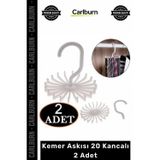 #Askı Gardırop Dolap İçi Düzenleyici Organizer Döner Kravat Kemer Askısı 20 Kancalı 2 Adet
