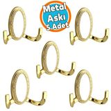 Askı Gold Altın Dolap Askılık Askılığı Duvar Vestiyer Banyo Mutfak Elbise Kıyafet Askısı 5 Adet