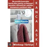 #Askı Montajsız Çok Amaçlı Küçük Eşya Havlu Çanta Mutfak Banyo Abs Sert Plastik Kanca Askı 12 Adet
