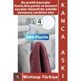 #Askı Montajsız Çok Amaçlı Küçük Eşya Havlu Çanta Mutfak Banyo Abs Sert Plastik Kanca Askı 4 Adet