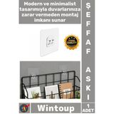 #Askı Mutfak Banyo Güçlü Askı Şeffaf Yapışkanlı Duvar Askısı Çift Kancalı Pratik Düzenleyici Askı