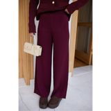 Askı Nişantaşı Bordo Beli Lastikli Triko Pantolon