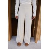 Askı Nişantaşı Krem Beli Lastikli Triko Pantolon