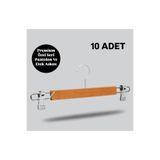 askı sarayı 10 Adet Ahşap Askılık Mandallı Etek Askısı Elbise Askısı