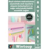 #Askı Yapışkanlı Dolap İçi Pratik Askı Fonksiyonel 10 Kancalı Raylı Mutfak Banyo Düzenleyici Askı