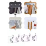 Askıcı 5'Li Yapışkanlı Şeffaf Duvar Askısı Banyo Mutfak Düzenleyici Askı Pratik Kanca Askılık