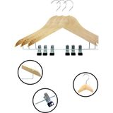 Askıcı Çocuk Ahşap Elbise Altı Mandallı Askı Etek ve Pantolon Askısı 10 Adet 30 cm - Ahşap Rengi