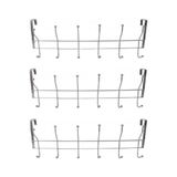 Askıcı Metal Kapı Arkası Askılık 3 Adet 12 Kancalı Paslanmaz Krom - Metal Rengi